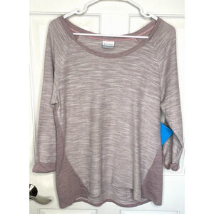 NWT Columbia Women's Textured Pullover Sz L Cotton Blend Athleisure Active